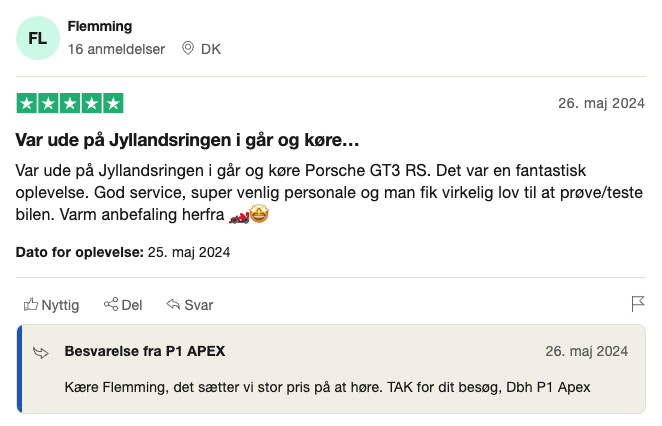 Kør Porsche GT3 RS på bane